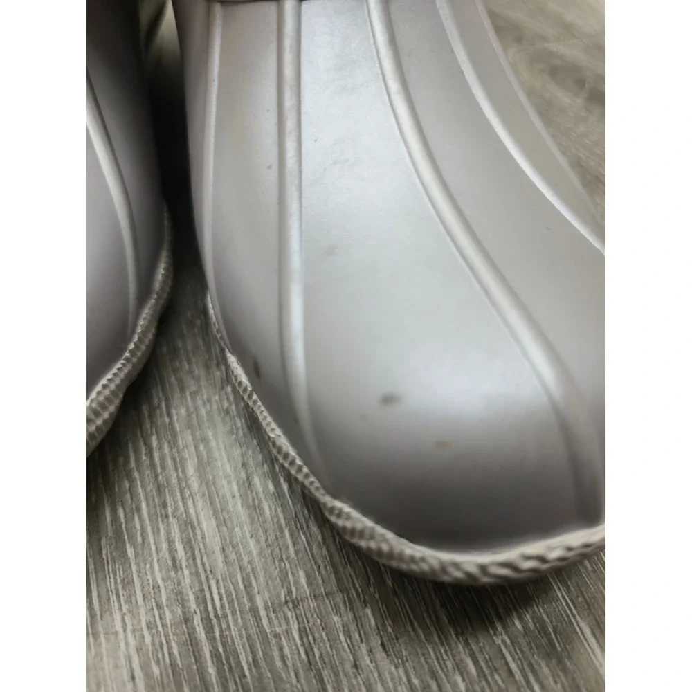 Sperry Saltwater Pearlized Duck Boots Rose Dust Leather Rubber‎ Womens 5.5